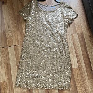 Calvin Klein Gold Sequin Mini Dress